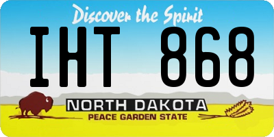 ND license plate IHT868