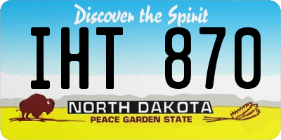ND license plate IHT870