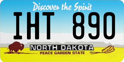 ND license plate IHT890