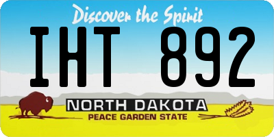 ND license plate IHT892