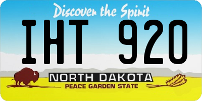 ND license plate IHT920