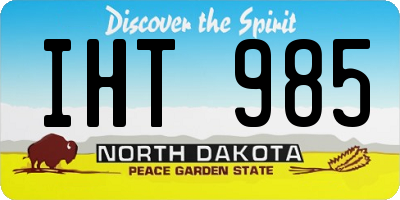 ND license plate IHT985