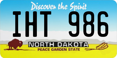 ND license plate IHT986