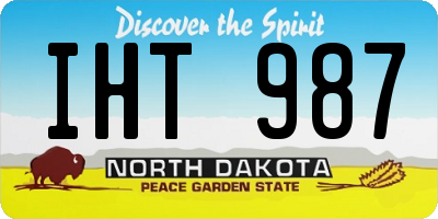 ND license plate IHT987
