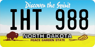 ND license plate IHT988
