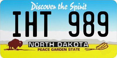 ND license plate IHT989