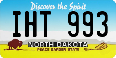 ND license plate IHT993