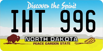 ND license plate IHT996