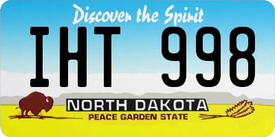 ND license plate IHT998