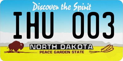 ND license plate IHU003