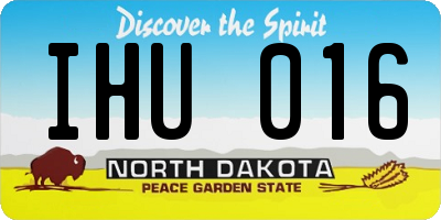 ND license plate IHU016
