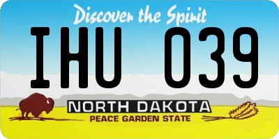 ND license plate IHU039