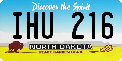 ND license plate IHU216