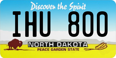 ND license plate IHU800
