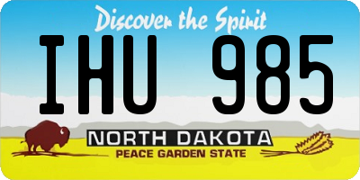 ND license plate IHU985