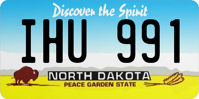 ND license plate IHU991