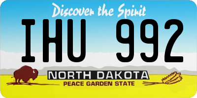 ND license plate IHU992