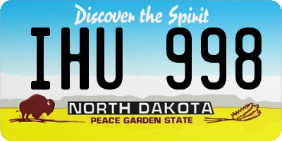 ND license plate IHU998