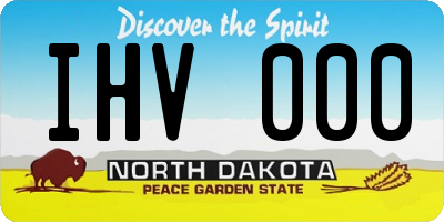 ND license plate IHV000