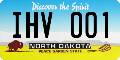 ND license plate IHV001
