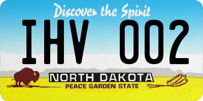 ND license plate IHV002