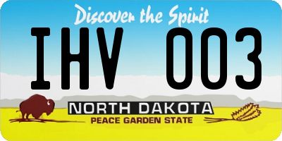 ND license plate IHV003