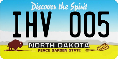 ND license plate IHV005