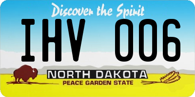 ND license plate IHV006