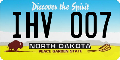 ND license plate IHV007