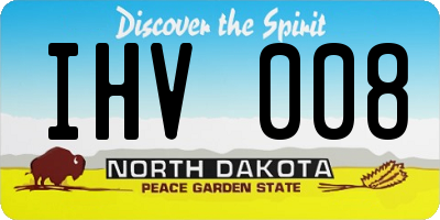 ND license plate IHV008
