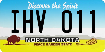 ND license plate IHV011