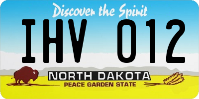 ND license plate IHV012