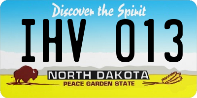 ND license plate IHV013