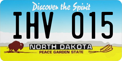 ND license plate IHV015