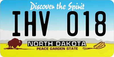 ND license plate IHV018