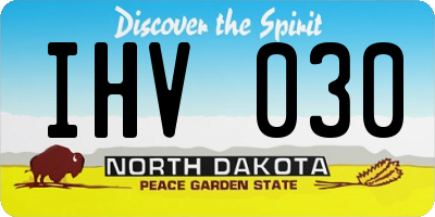 ND license plate IHV030