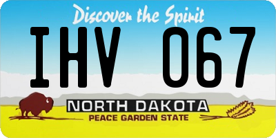 ND license plate IHV067