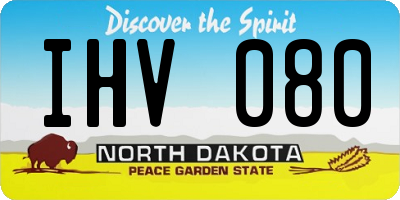 ND license plate IHV080