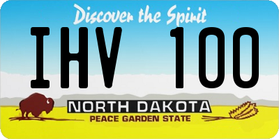 ND license plate IHV100