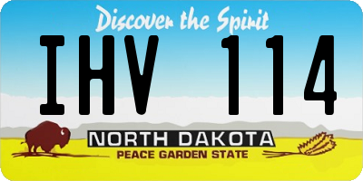 ND license plate IHV114