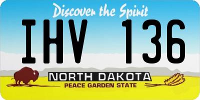 ND license plate IHV136