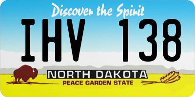ND license plate IHV138
