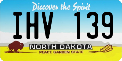 ND license plate IHV139