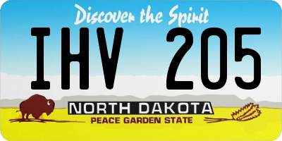 ND license plate IHV205