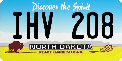ND license plate IHV208