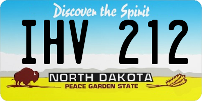 ND license plate IHV212