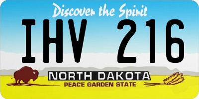 ND license plate IHV216