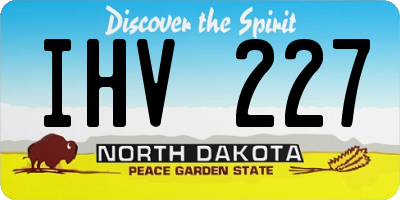 ND license plate IHV227