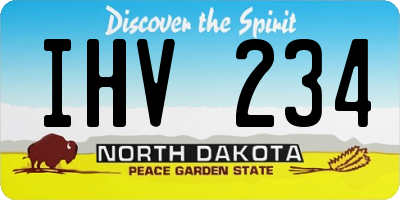ND license plate IHV234