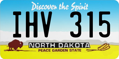 ND license plate IHV315